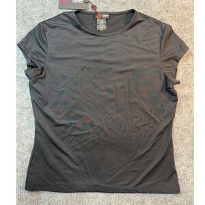 Versace Sport 2002 Vintage Black Perforated Logo T-Shirt Womens Large NWT